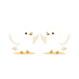Two doves greeting one another